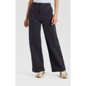 Universal Thread Pants Womens 6 Navy Blue High Rise Wide Leg Stretch